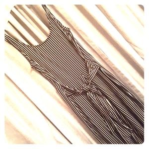 Striped Jumpsuit with tie-waist size L